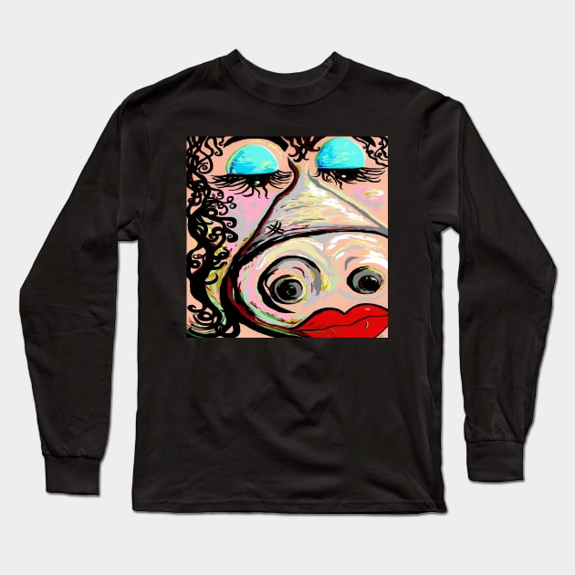 Lipstick on a Pig Long Sleeve T-Shirt by EloiseART